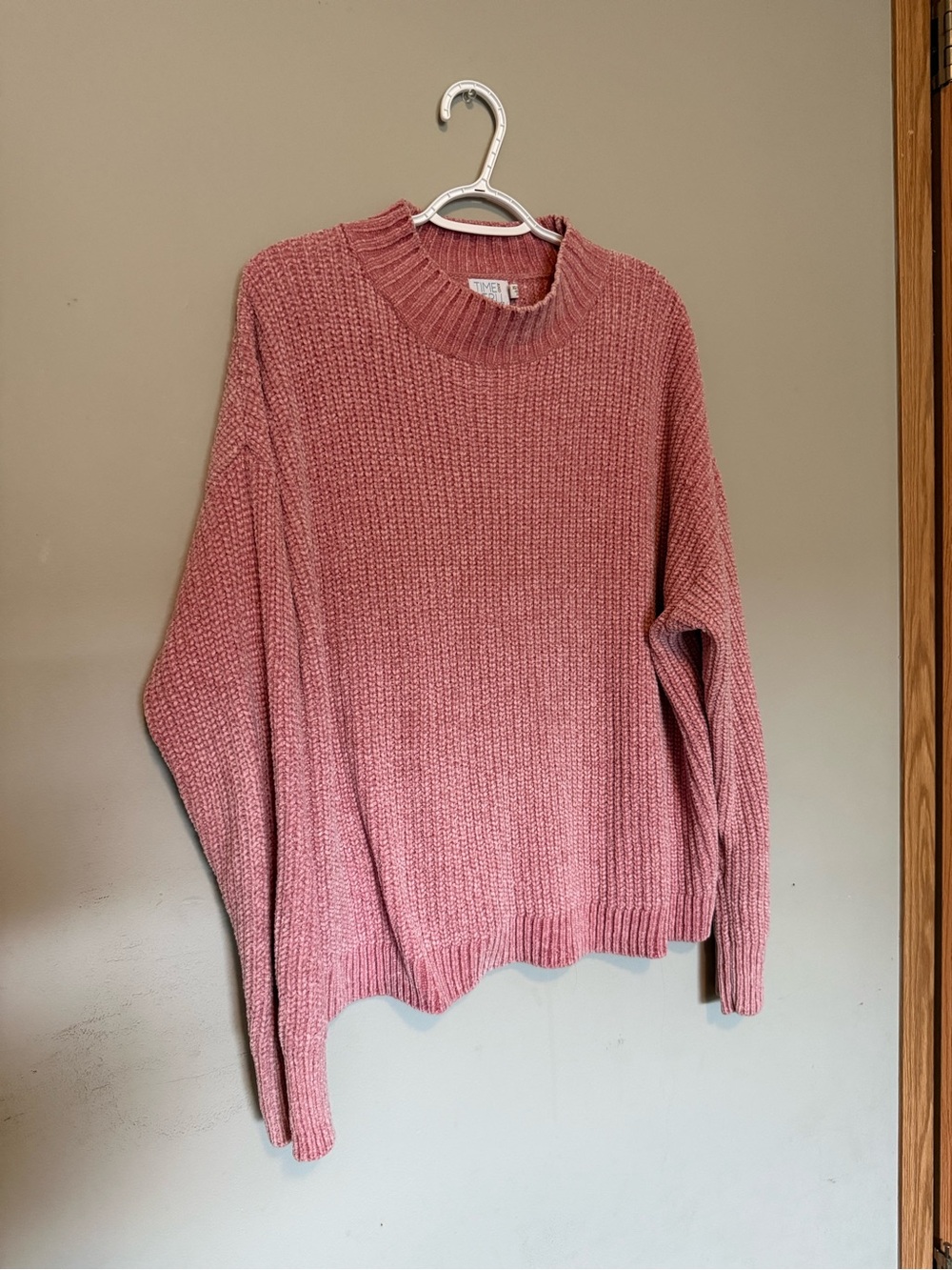 Time and Tru Dusty Rose Chenille Turtleneck Sweater